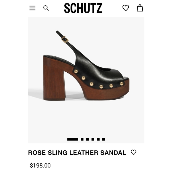 NEW Schutz Rose Slingback Platform Sandals In Black Leather Sz 10 Boho Festival - Picture 2 of 7